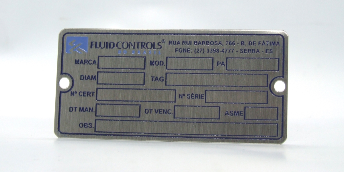 Placa de Identificação em aço inox