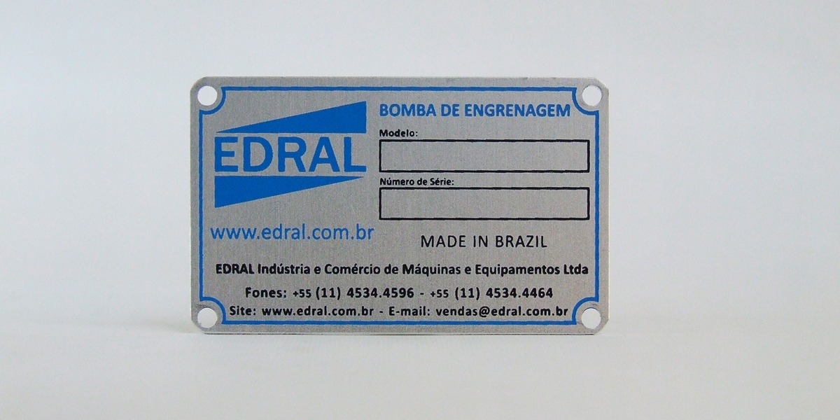 Placa de Identificação em alumínio