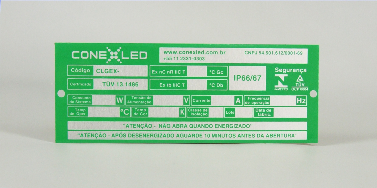 PLACA DE IDENTIFICAÇÃO EM ALUMÍNIO