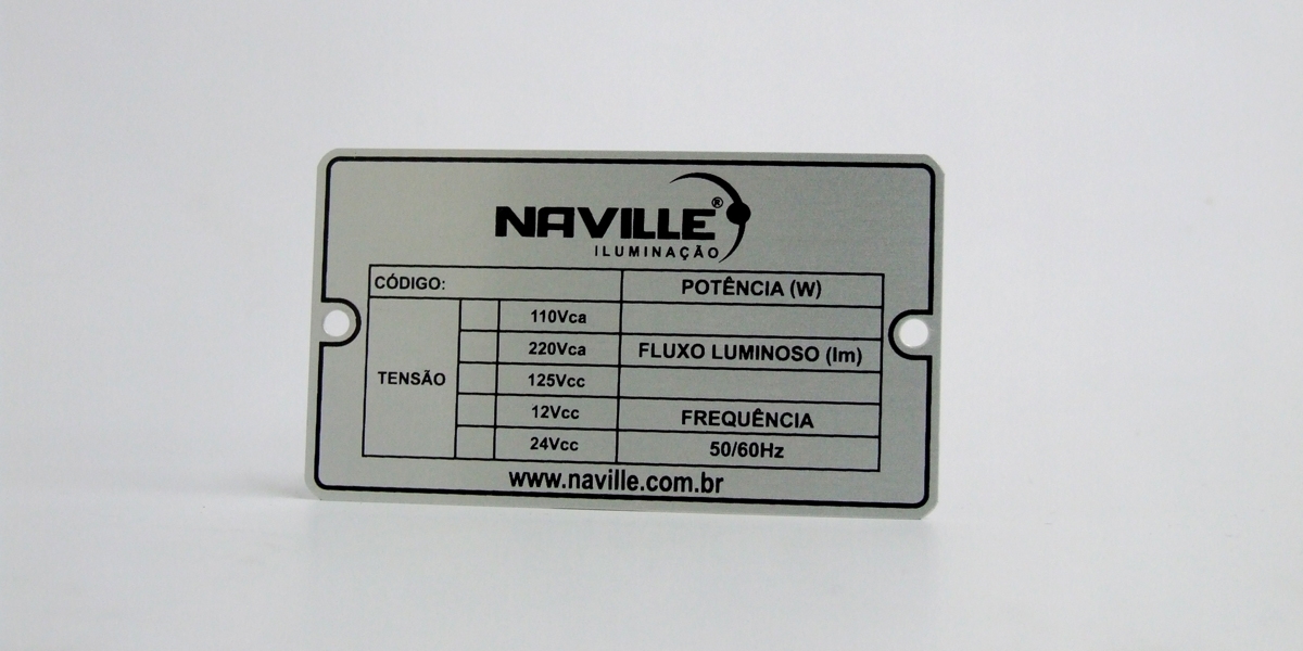 PLACA DE IDENTIFICAÇÃO EM ALUMÍNIO