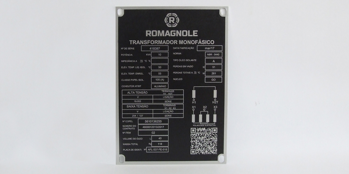 ETIQUETA PARA TRANSFORMADOR COM QRCODE