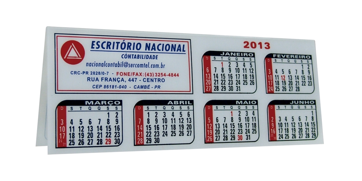 Calendário personalizado para brindes